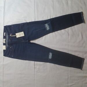 L.T.J. Letters to Juliet Distressed Raw Hem Skinny Denim Darl Blue Jeans NWT 27